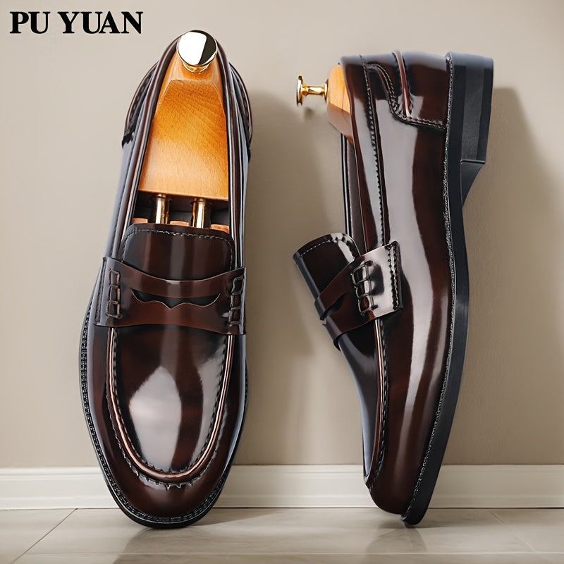 Men's Plus Size Casual Business Loafers with Microfiber Upper