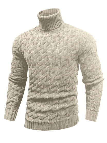 Autumn/Winter New High-neck Knitted Pullover, Trendy and Versatile, Perfect for Casual and Business Occasions