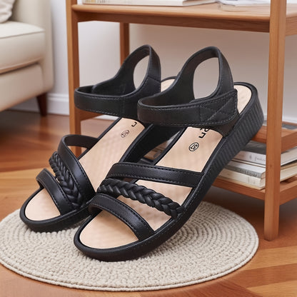 Women's Elegant Roman Sandals - Adjustable Strap Non-Slip Platform Sandals, Cushioned EVA Insole  Arch Support - Low Heel Everyday Shoes for Women, Moms, Beach, Office, Formal Events - Available in White/Black/Brown/ - All-S
