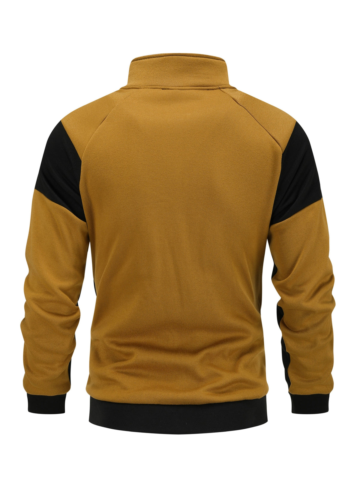 Men's Slim Fit Color Block Zip-Up Jacket with Stand Collar