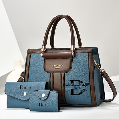 Vintage Red 3-Piece Mother-Daughter Bag Set with Custom Name
