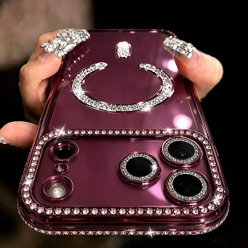 Glitter Transparent Rhinestone Case for iPhone 18 Pro Max