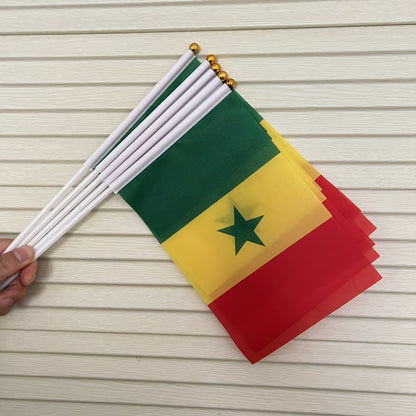Senegal Polyester Handheld Flag for Multipurpose Use