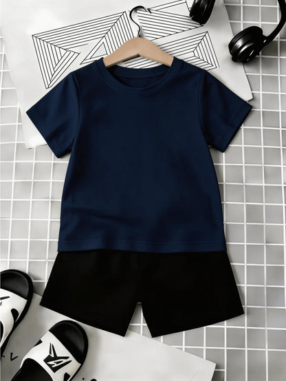 Baby Boy Summer Two-Piece Set with Breathable Shorts & T-Shirt