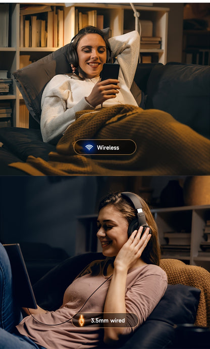 Picun Wireless Headphones, 120 Hours Headphones Wireless, Hands-Free Calls, 3EQ &Game Mode, Foldable Headphones Over Ear for Travel Home Office Cellphone PC