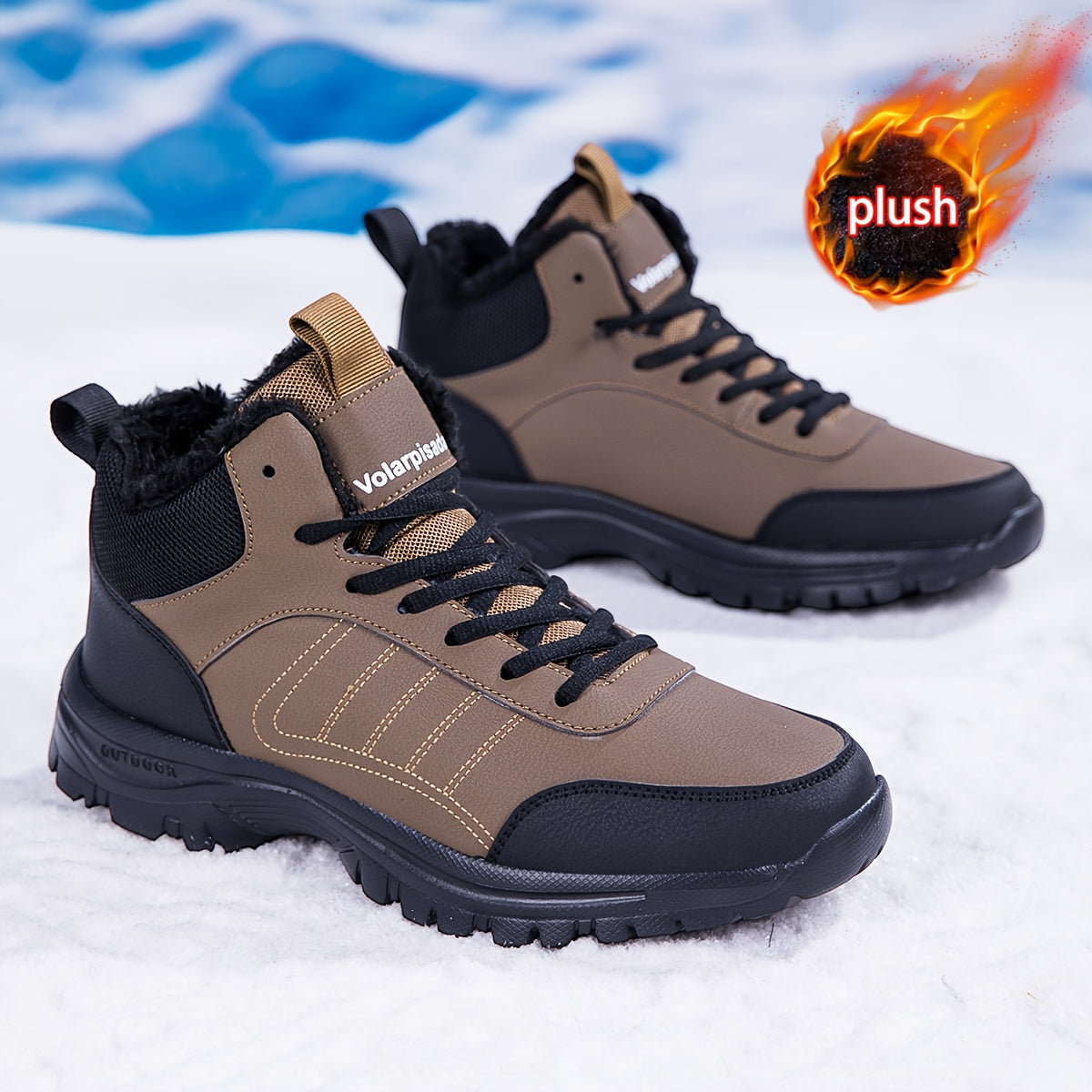 VOLARPISADA Women's & Men's-like (Unisex) Winter Snow Boots - Cold-Proof Thickened Warmth, Traction Tread, Microfiber -like Upper - Heavy-Duty Round Toe for Ice Walking, Hiking, Skiing - Large Size Available (Brand