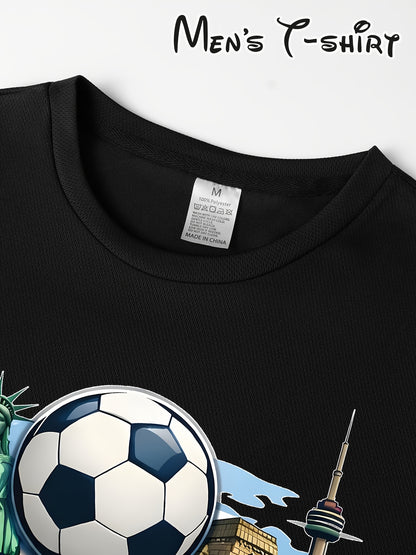 Men's 2026 World Cup Casual Landmark Print Polyester T-Shirt