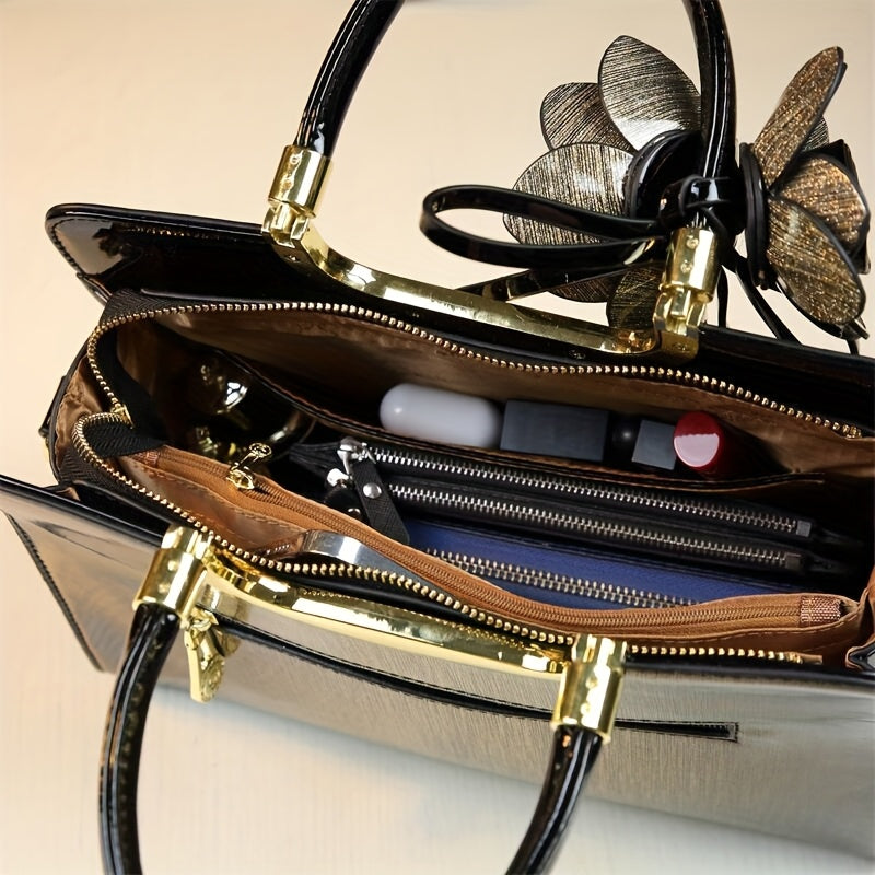 Vintage Large Capacity Convertible Crossbody Handbag with Zipper