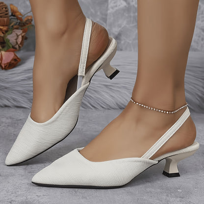 Women's Stylish Pointed Toe Kitten Heel All-Season Heels