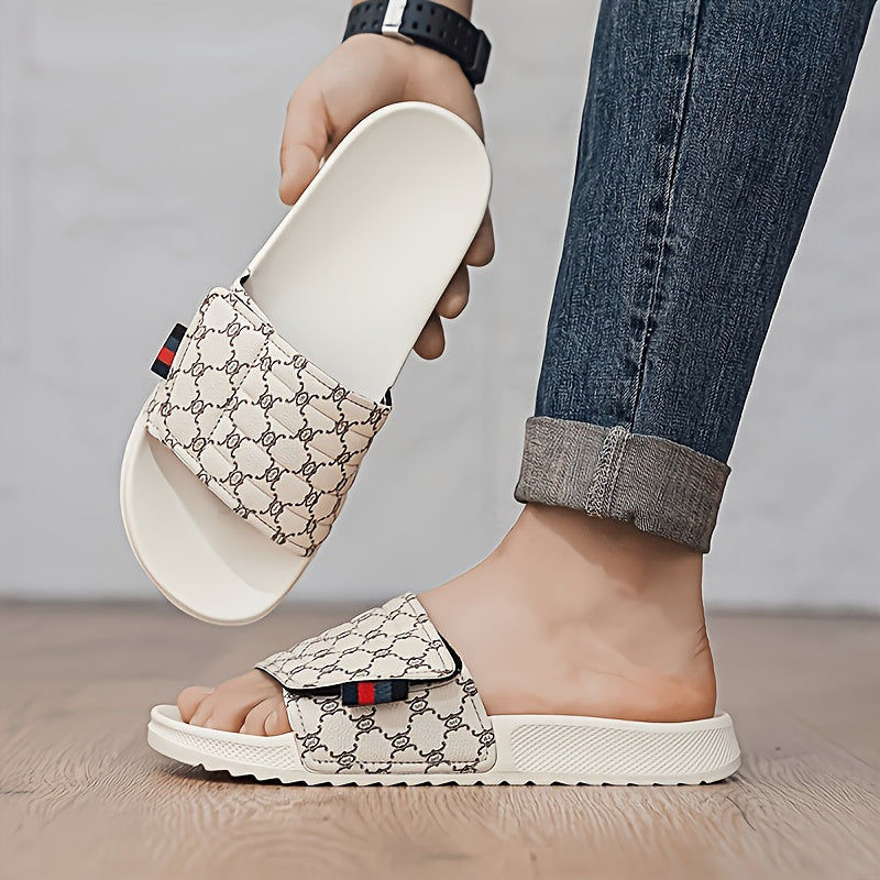 Men's Vintage Floral Slip-On Slippers with Thick EVA Sole