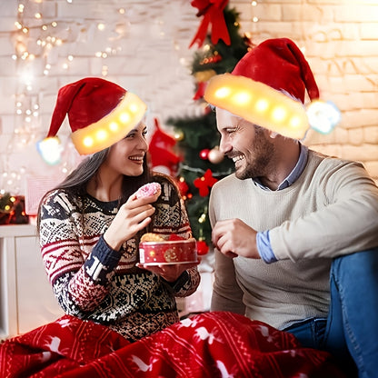 Luminous Christmas Hat Battery Powered Adult Party Hat. Lightweight, easy to wear with LED lights (luminous effect), suitable for Christmas, New Year, theme parties and family celebrations. Also serves as Christmas lights, li