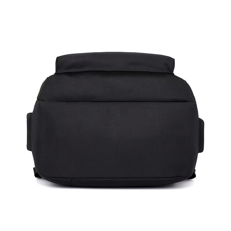 Stylish Black Nylon Backpack - Lightweight, High Quality, Large Capacity with Laptop Compartment, Adjustable Straps  Mesh Pockets for School, Travel, and Work