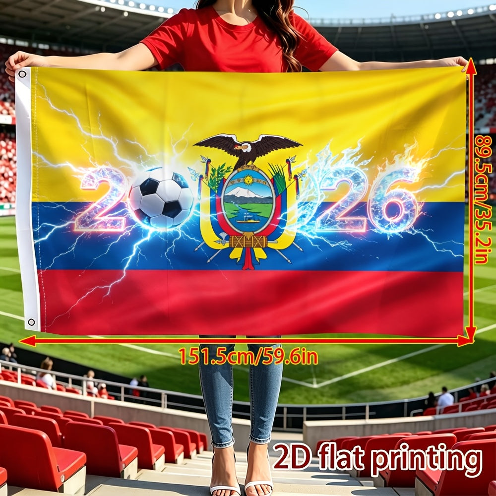 Ecuador 2026 Football Fan Flag - Polyester Sports Banner