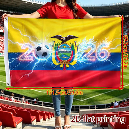 Ecuador 2026 Football Fan Flag - Polyester Sports Banner