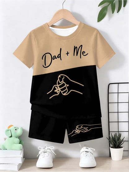 Boys Casual Short-Sleeve T-Shirt and Shorts Set for Spring/Summer