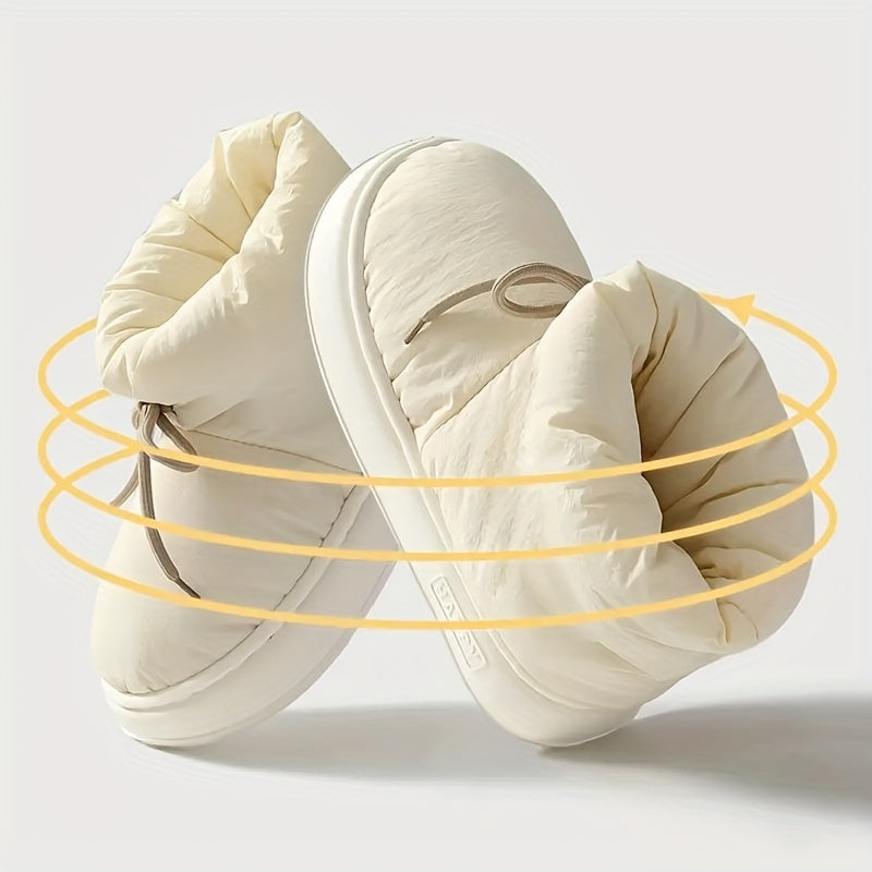 Men'S & Women'S Slip-On Snow Boots - Winter Warmth with Plush Lining, Soft Fabric Upper & Cushioned EVA Sole, Round Toe Short Ankle Boots for Indoor/Outdoor Use, Unisex Casual Footwear in Black/Gray/Navy Blue - All-Season Com