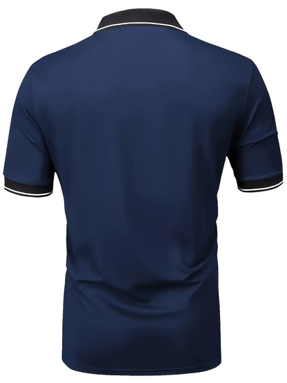 A Breathable And Fitted Golf Shirt, Men'S Casual V-Neck Short-Sleeve T-Shirt, Summer Men'S Apparel - ayq