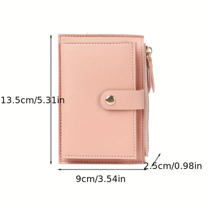 Women'S Personalized Custom Logo Name Wallet - Elegant Minimalist Zipper Closure, Multi-Card Holder & Coin Purse, Lightweight Compact Design with Golden-Tone Hardware, Perfect Gift For Birthdays, Valentine'S Day, Everyday Use