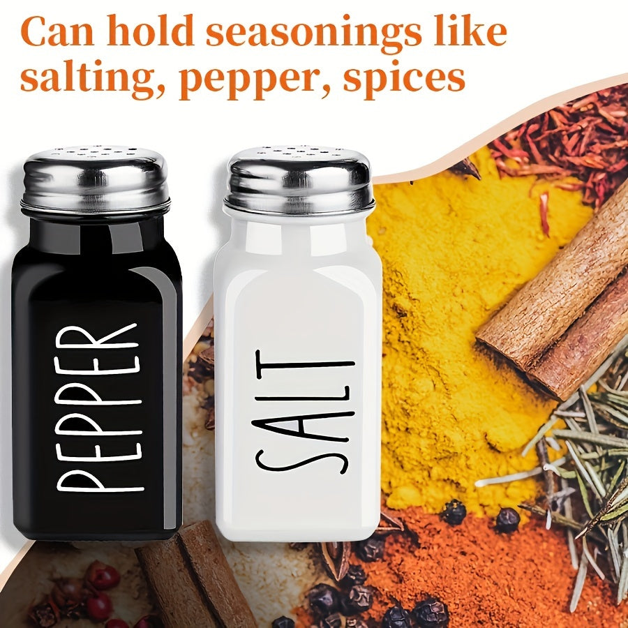 2pcs Salt And Pepper Shakers Set, Glass Spice Shaker With Stainless Steel Lid, Salt And Pepper Jar Set, Wedding Gifts, Mother's Day GiftsKitchen Supplies, Kitchen Decor Kitchen Accessories