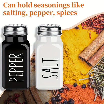 2pcs Salt And Pepper Shakers Set, Glass Spice Shaker With Stainless Steel Lid, Salt And Pepper Jar Set, Wedding Gifts, Mother's Day GiftsKitchen Supplies, Kitchen Decor Kitchen Accessories