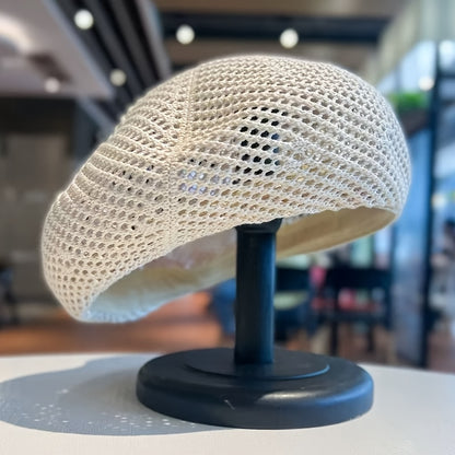 Women's Breathable Acrylic Dome Beret - Soft Octagonal Beanie