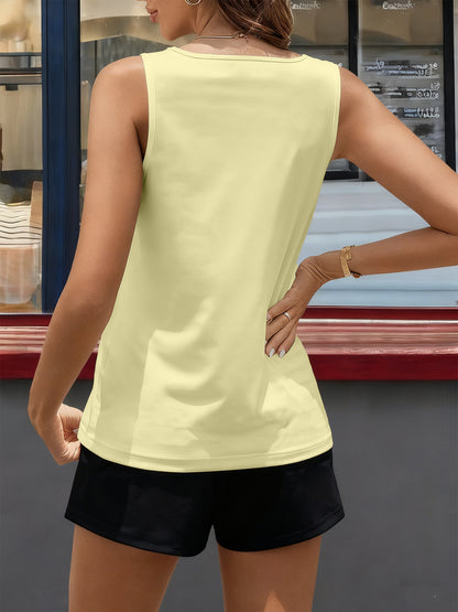 Women’s Geometric Round Neck Tank Top and Shorts Set