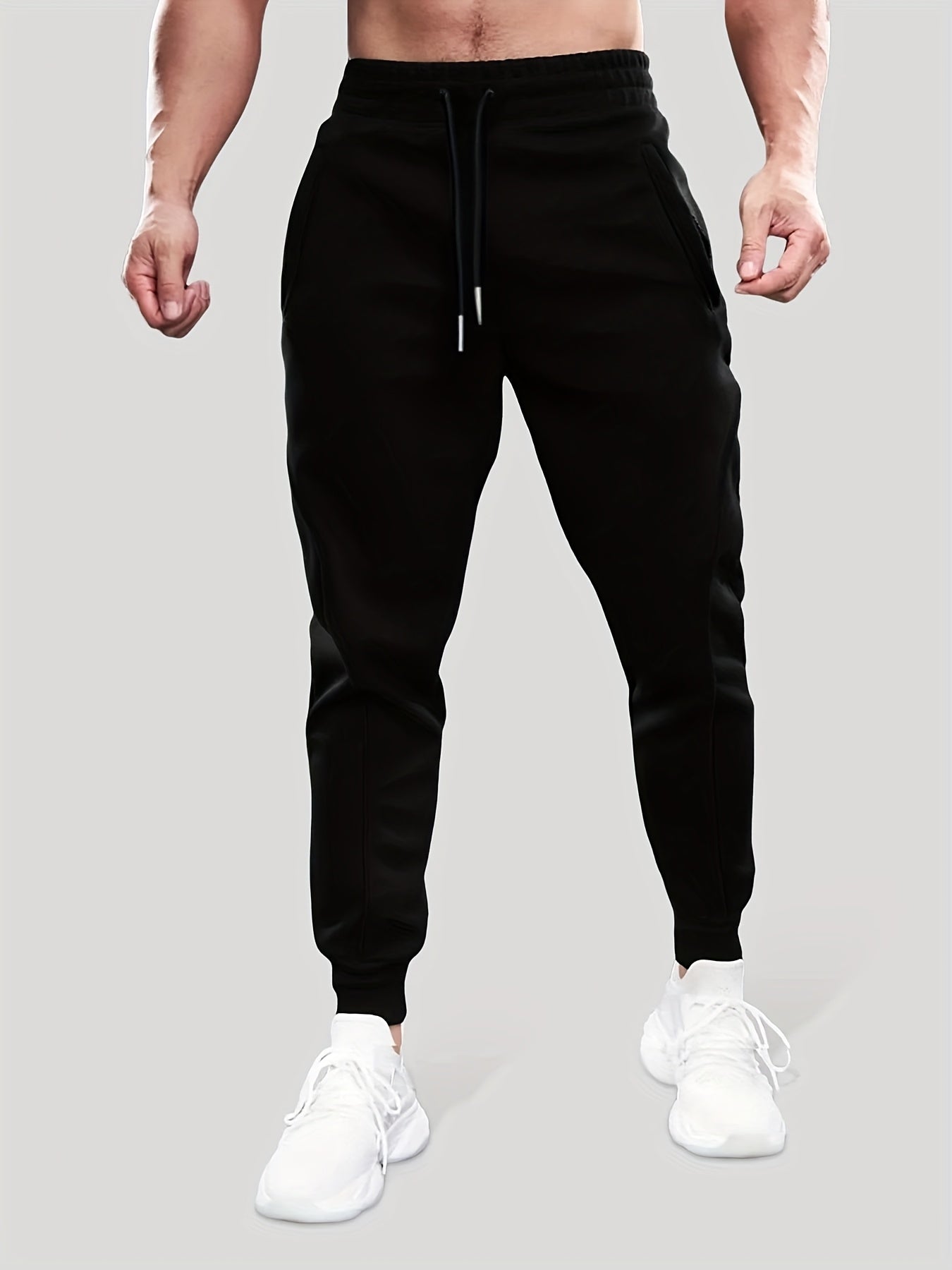 Men's Slim Fit Multi-Pocket Joggers - Lightweight Stretch Knit