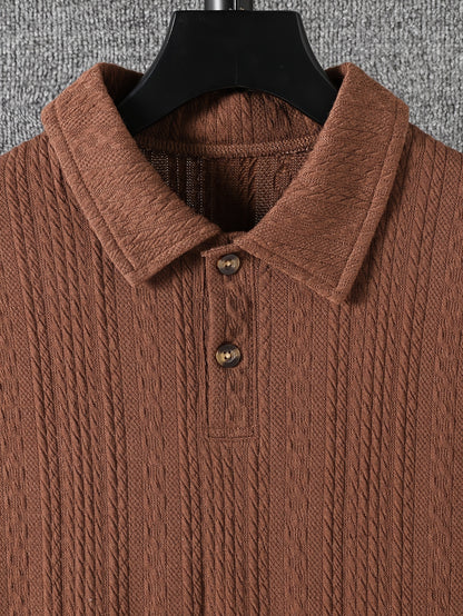 Boys' Casual Knitted Jacquard Short-Sleeve Top