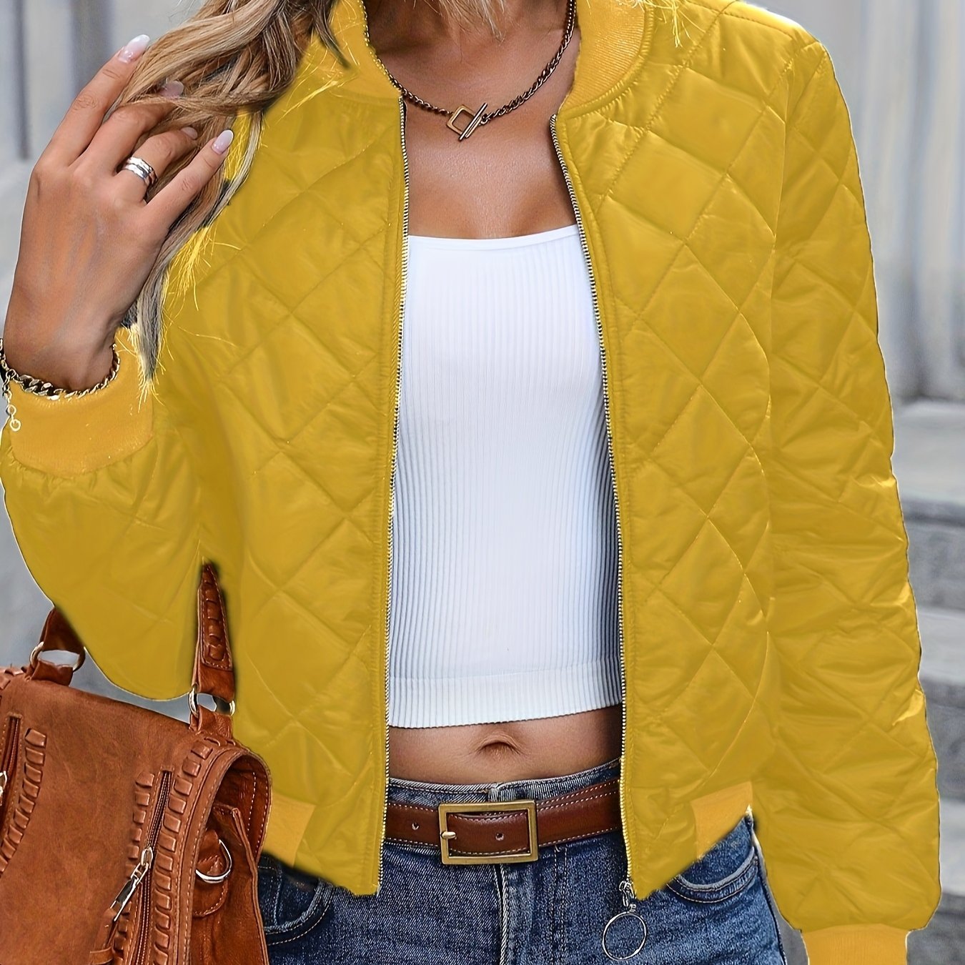 Ououjia factory store 2025 autumn and winter new casual temperament quilted clothes Women's jackets short coats