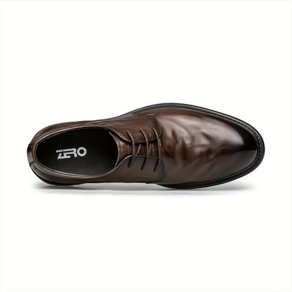 Men's Handmade Leather Derby Shoes Business Formal Low Top