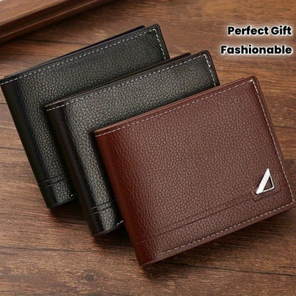Men's PU Leather Wallet - Large Capacity, Multiple Card Slots | Fits ID Cards, Credit Cards & Cash – Perfect Gift for Christmas, Anniversary, Birthday Valentine’s, Men’s Bifold Billfold with Coins Purse Mini Every Day C