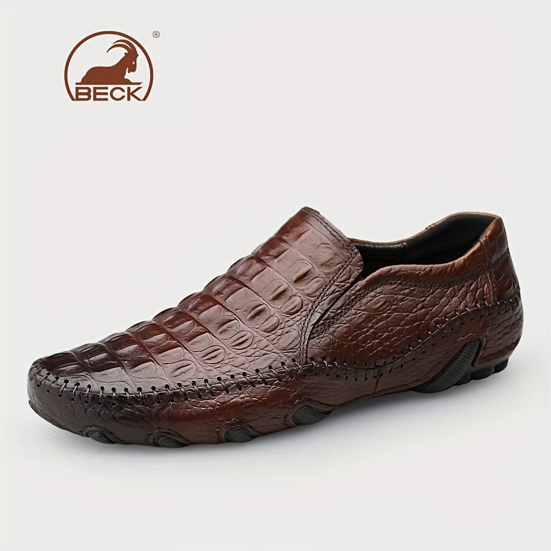Men's Casual Slip-On Breathable Leather Soft-Soled Shoes