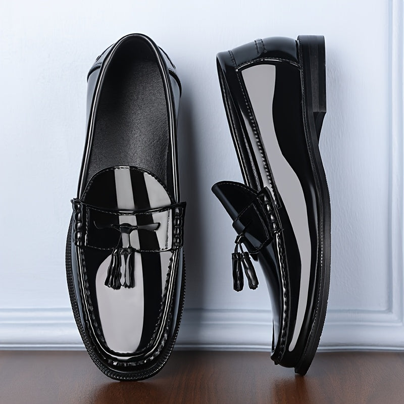 Men's Casual Slip-On Loafers Black Soft Sole Business Shoes