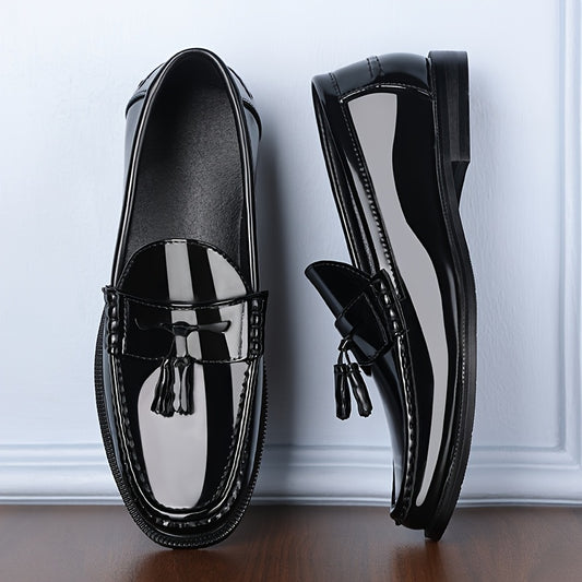 Men's Casual Slip-On Loafers Black Soft Sole Business Shoes