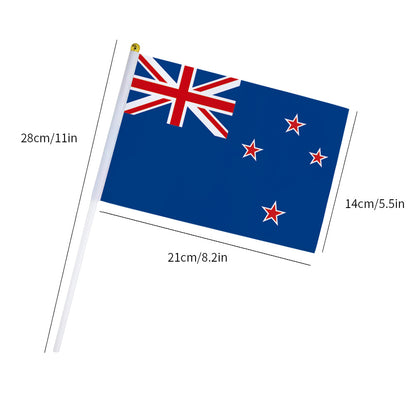 12 Pack New Zealand Mini Handheld Flags for Parties & Sports