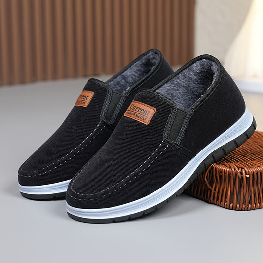 2024 Winter New Men's Boots, Comfortable Casual Versatile Slip-On -Lined Boots, Non-Slip Wear-Resistant Dad Shoes