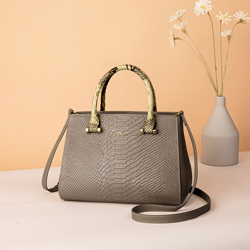Elegant Genuine Leather Crossbody Bag for Women, Medium Size