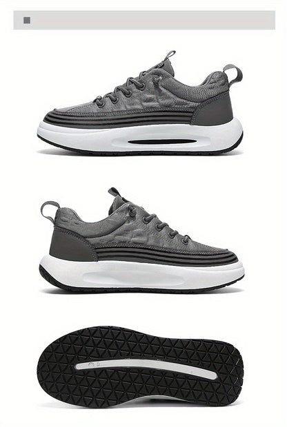 Men's Slip-On Casual Sneakers - Breathable Comfortable Low-Top Shoes with Elastic Panels, PU Upper  PVC Sole for Outdoor Hiking, Running, Daily Wear - All-Season Versatile Streetwear, Hiking Street Shoes, Modern Street Shoes