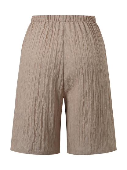 Women's Casual Solid Color Lightweight Summer Shorts Set