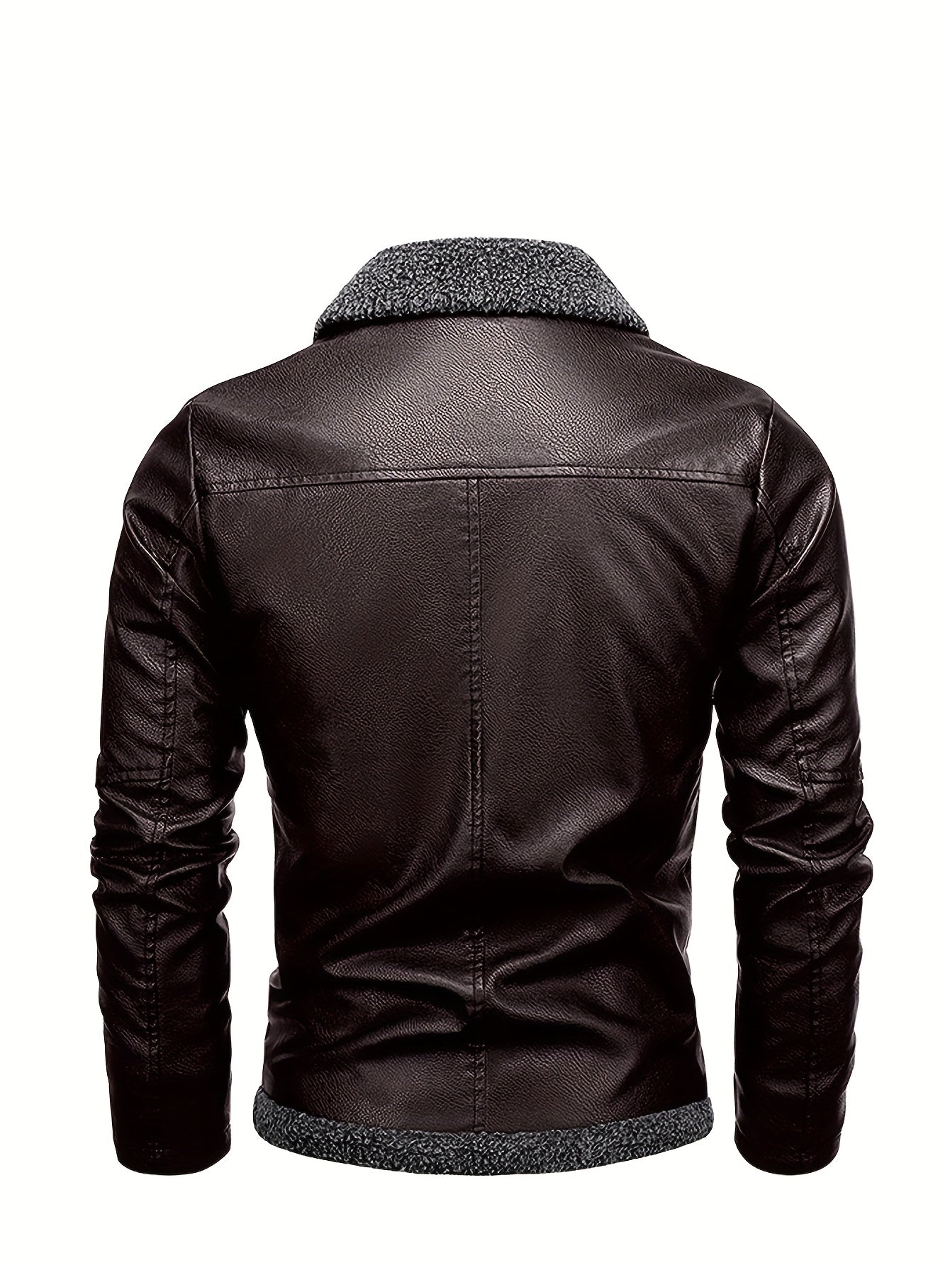 Men'S Cozy Fleece-Lined Bomber Jacket - Thick Winter Coat with Multiple Pockets, Zip-Up Casual Pilot Style, Brown, Polyester Lining, Perfect for Fall & Winter, Winter Bomber Jacket