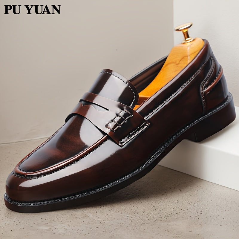Men's Plus Size Casual Business Loafers with Microfiber Upper