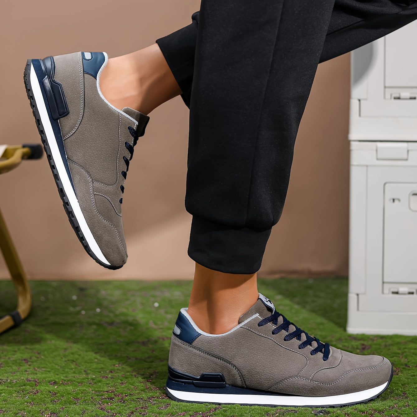 Men's Forrest Gump Sneakers, Round Toe Low-Top Casual Lace-Up Sneakers, Low Heel, Men's Fashionable Minimalist Style, Casual Adult Outdoor Sports, Shopping, Travel, All-Season Men's Sneakers - ayq