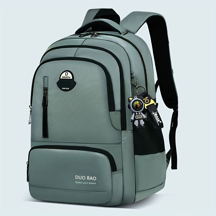 1pc DUO BAO High-Quality Knapsack - Stylish Gray  Black Backpack with 6 Large Compartments, Durable Oxford Fabric, Ideal for School, Travel, and Fitness, Casual Style, Travel Backpack   Stylish Backpack   Durable Backpack
