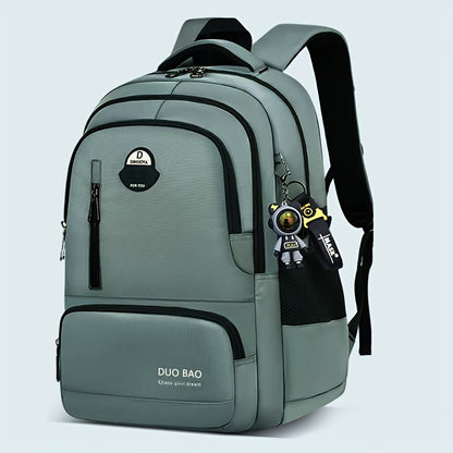 1pc DUO BAO High-Quality Knapsack - Stylish Gray  Black Backpack with 6 Large Compartments, Durable Oxford Fabric, Ideal for School, Travel, and Fitness, Casual Style, Travel Backpack   Stylish Backpack   Durable Backpack
