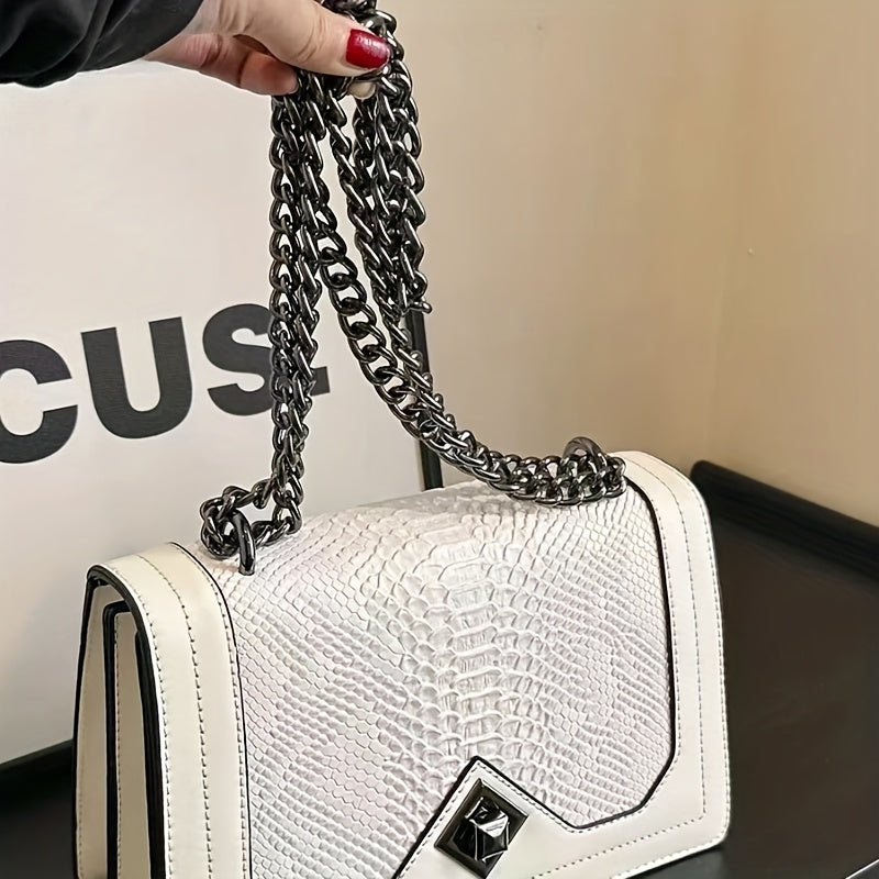 Cross Border Bag Shoulder Bag 2024 New Simple and Fashionable Snake Skin Pattern Single Crossbody Retro Wine God Single Shoulder Bag