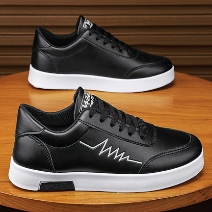Men's White Casual Canvas Lace-Up Sneakers for All Seasons