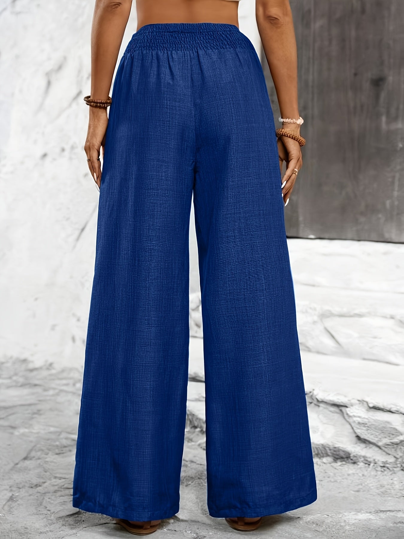 Elegant Solid Color Twisted Knot Straight-Leg Pants