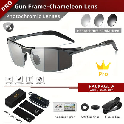 Men's Polarized Photochromic Aluminum Sunglasses UV400