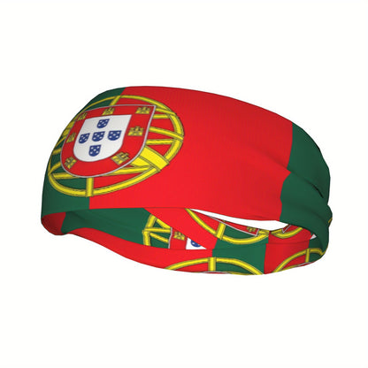 Portugal Flag Sports Headband - Polyester Geometric Design