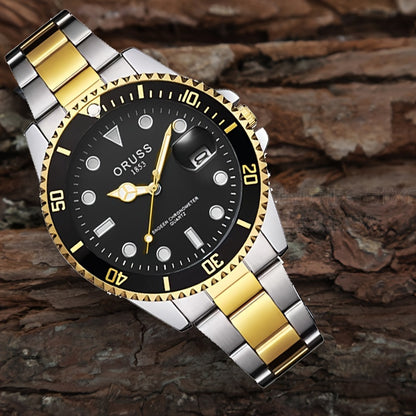 Authentic New Style Temperament Golden Watch Calendar Watch Men's Watch Men's Watch Korean Version Trendy Model